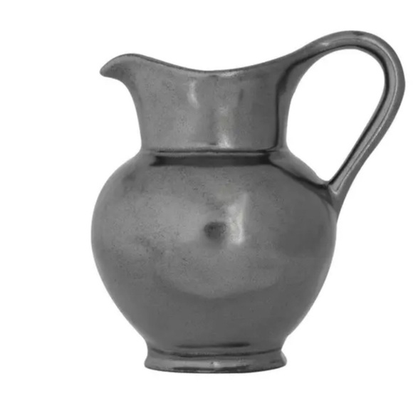 Juliska Pewter Glaze Stoneware Handled Pitcher Jug Vase - Picture 1 of 8